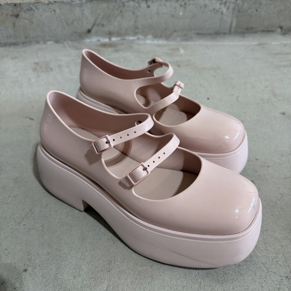 Melissa Farah Pink Platform Mary Jane Double Strap Jelly Shoes Women US 8